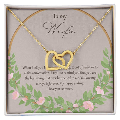 To My Wife When I Fell In Love With You - Daisy Interlocking Hearts Necklace