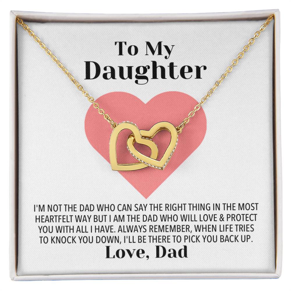 Daughter Love & Protection Necklace Interlocking Hearts Necklace