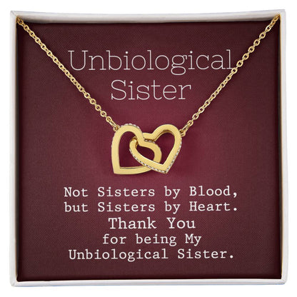 Unbiological Sister - United Heart Necklace Interlocking Hearts Necklace