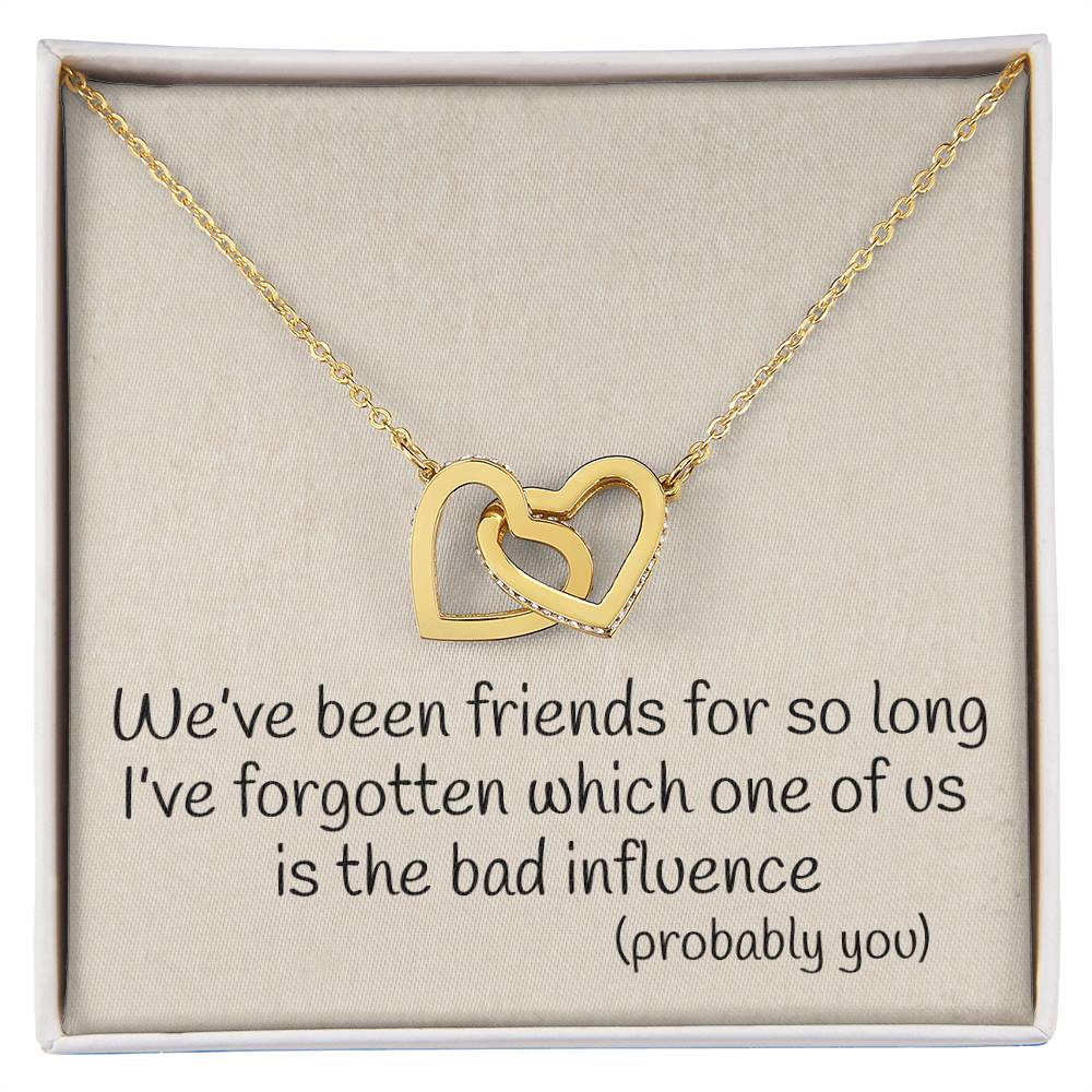 Best Friend Probably You Funny Interlocking Heart Necklace Best Friend Gift Bff Gift Interlocking Hearts Necklace