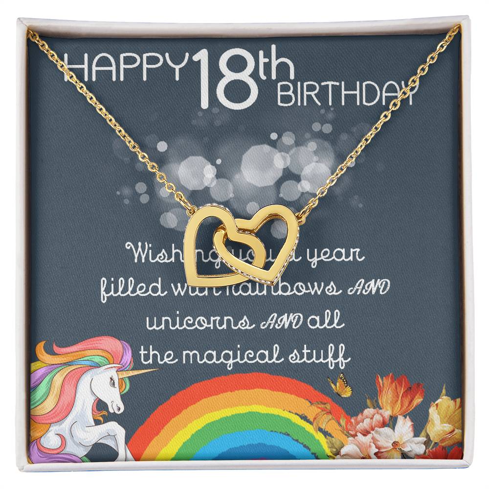 18Th Birthday Necklace Gifts For Girls Cute Unicorn 18 Years Old Girl Jewelry Gift For Daughter Niece Interlocking Necklace Xu246Il11 Interlocking Hearts Necklace