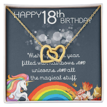 18Th Birthday Necklace Gifts For Girls Cute Unicorn 18 Years Old Girl Jewelry Gift For Daughter Niece Interlocking Necklace Xu246Il11 Interlocking Hearts Necklace