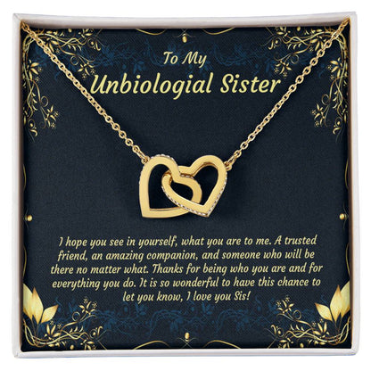 Unbiological Sister Necklace Soul Sister Sorority Sister Sister In Law Necklace Step Sister Gift Tribe Necklace Sister Necklace Interlocking Hearts Necklace