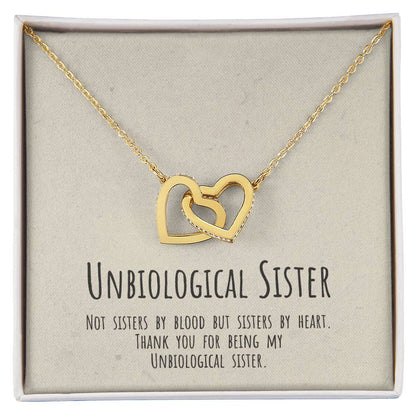 Unbiological Sister Necklace Soul Sister Big Little Sorority Sister In Law Necklace Step Sister Gift Tribe Necklace Best Friend Gift Bff Gift Interlocking Hearts Necklace