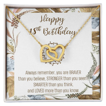 18Th Birthday Necklace Women September Birthday Necklace Birthday Interlocking Hearts Necklace 18 Year Old Gift Custom Birthday Necklace