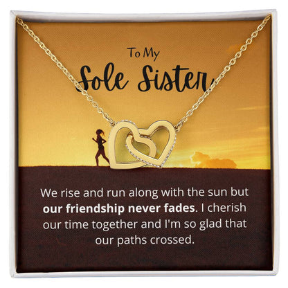 Friendship Never Fades Necklace - Gift For Your Runningworkout Bff Tribe Necklace Best Friend Gift Bff Gift Interlocking Hearts Necklace