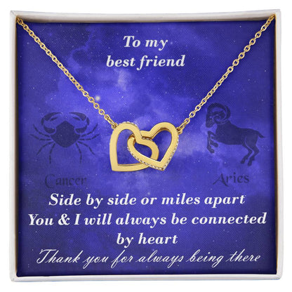 Cancer To Aries Best Friend Interlocked Hearts Necklace Interlocking Hearts Necklace
