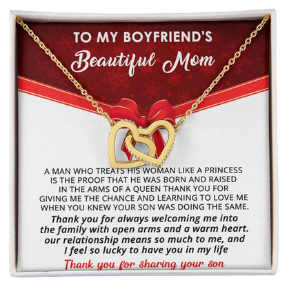 Gift For Boyfriend'S Mom - A Queen - Interlocking Interlocking Hearts Necklace