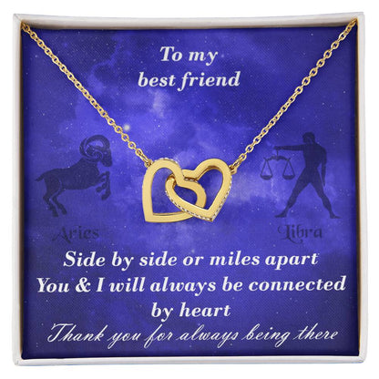 Aries To Libra Best Friend Interlocked Hearts Necklace Interlocking Hearts Necklace