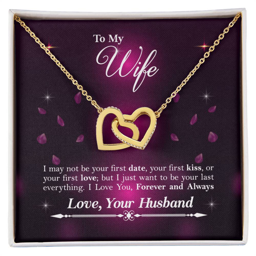 To My Wife Interlocking Hearts Necklace - Gift For Wife