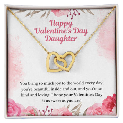 Valentine'S Gift For Daughter- Hope Your Valentine'S Day Is As Sweet As You Are Interlocking Hearts Necklace