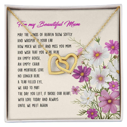 Gift For Mom - Mom In Heaven - The Interlocking Heart Necklace Interlocking Hearts Necklace