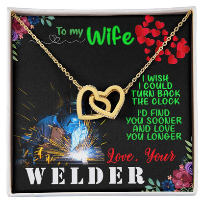 Welder'S Wife Interlocking Heart Necklace Interlocking Hearts Necklace