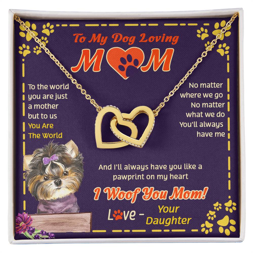 To My Wife - You Are The World - Necklace Interlocking Hearts Necklace