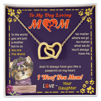 To My Wife - You Are The World - Necklace Interlocking Hearts Necklace