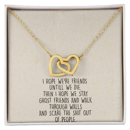 Ghost Friends Soul Sister Interlocking Heart Necklace Best Friend Gift Bff Gift Interlocking Hearts Necklace
