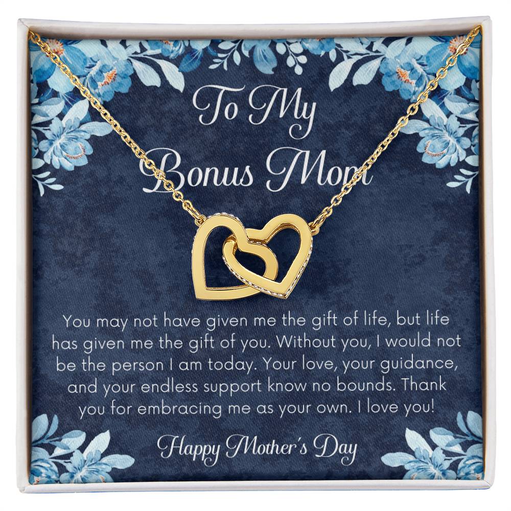 Bonus Mom Necklace Mothers Day Gift Daughterson To Mom Gift Unique Bonus Mom Gift Step Mom Gift Stepmom Gift On Mothers Day Interlocking Hearts Necklace