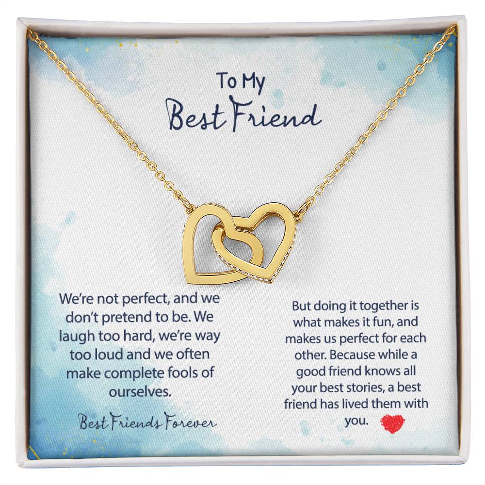 Best Friend Forever Necklace Interlocking Hearts Necklace