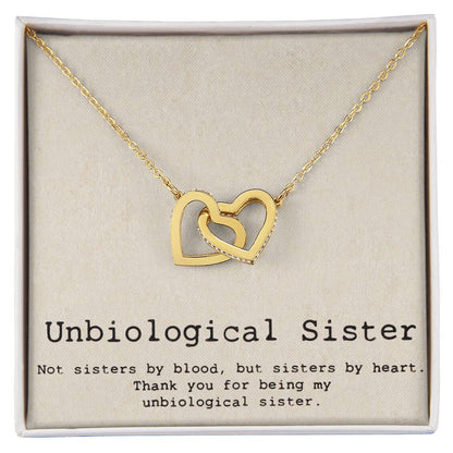 Unbiological Sister Necklace Soul Sister Big Little Sorority Sister In Law Necklace Step Sister Gift Tribe Necklace Best Friend Gift Bff Gift Interlocking Hearts Necklace