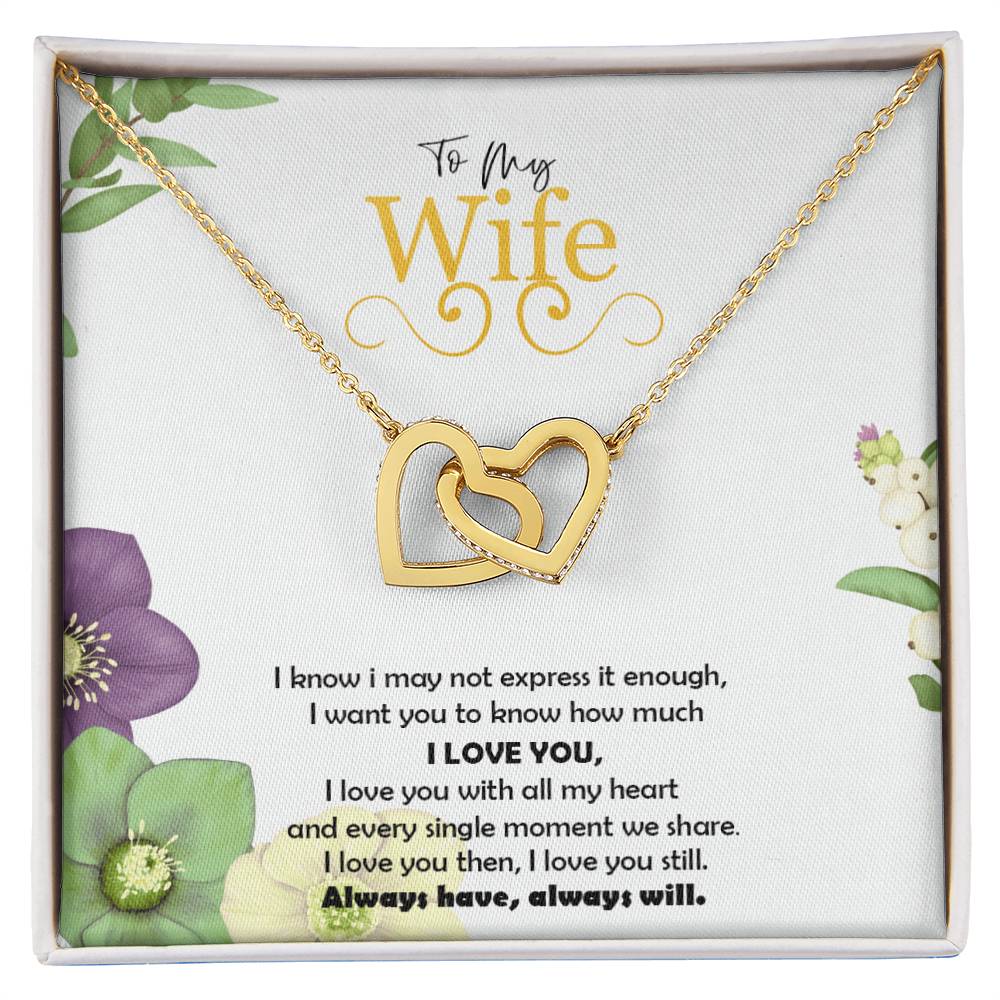 To My Wife Interlocking Hearts Necklace