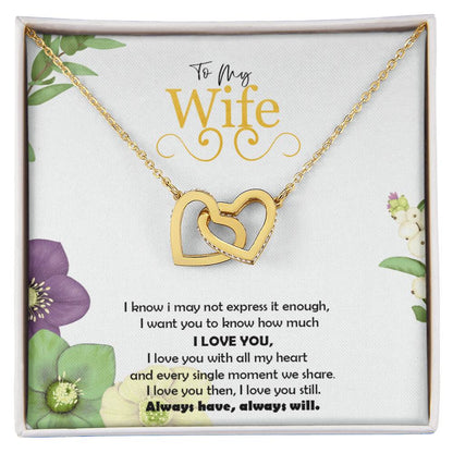 To My Wife Interlocking Hearts Necklace