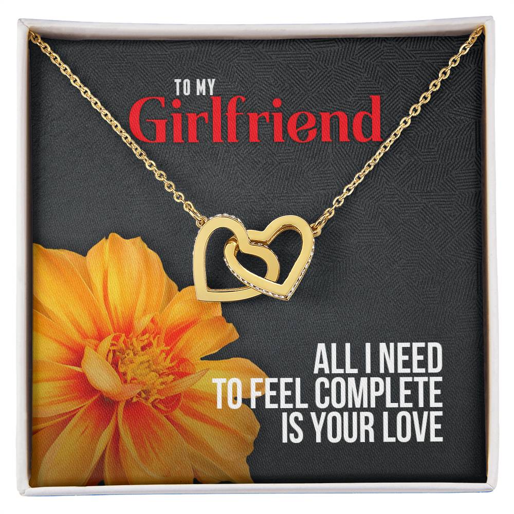 All I Need Is Your Love - Interlocking Hearts Necklace For Girlfriend