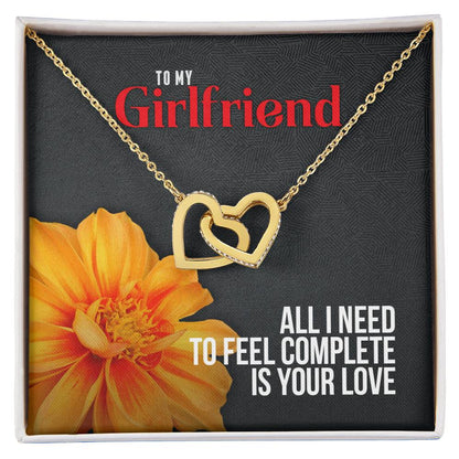 All I Need Is Your Love - Interlocking Hearts Necklace For Girlfriend