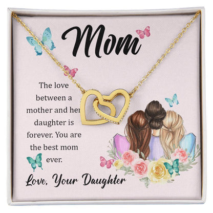 Dear Mom Interlocking Hearts Necklace