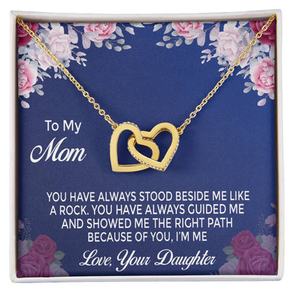 Daughter Mom Gift Mother'S Day Interlocking Hearts Necklace