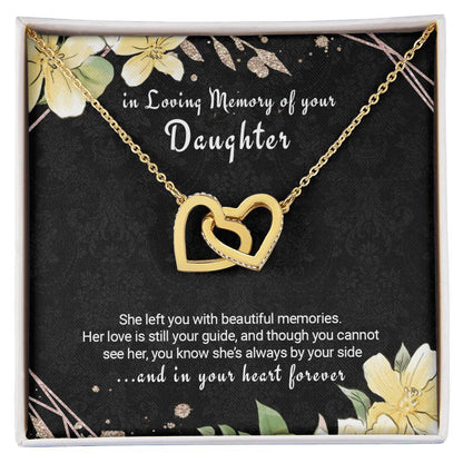 Bereavement Necklace For Loss Of Daughter Sympathy Gift Interlocking Hearts Necklace