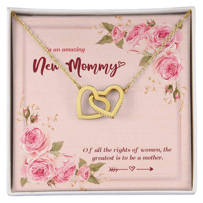 Amazing New Mom Mommy To Be Gift Pregnant Necklace Interlocking Hearts Necklace