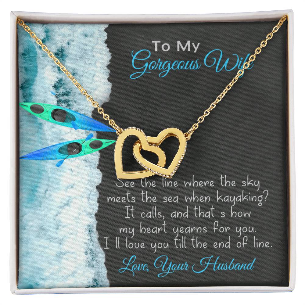 To My Wife Necklace Gnome Ribbon Pendant Dwarf Jewelry Wife Necklace Husband To Wife Silver Valentine Gnomes Valentines Day Gift For Her Interlocking Hearts Necklace