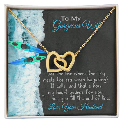 To My Wife Necklace Gnome Ribbon Pendant Dwarf Jewelry Wife Necklace Husband To Wife Silver Valentine Gnomes Valentines Day Gift For Her Interlocking Hearts Necklace