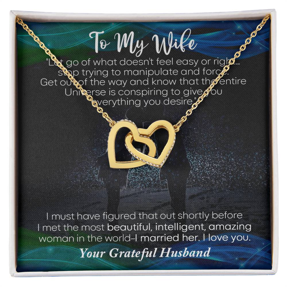 To My Wife Necklace Gift For Wife Necklace For Wife Birthday Gift For Wife Anniversary Gift For Wife Wife Christmas Gift From Husband Interlocking Hearts Necklace