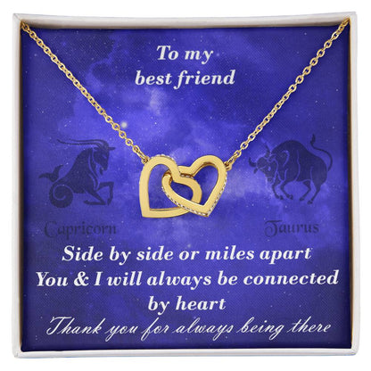 Capricorn To Taurus Best Friend Interlocked Hearts Necklace Interlocking Hearts Necklace