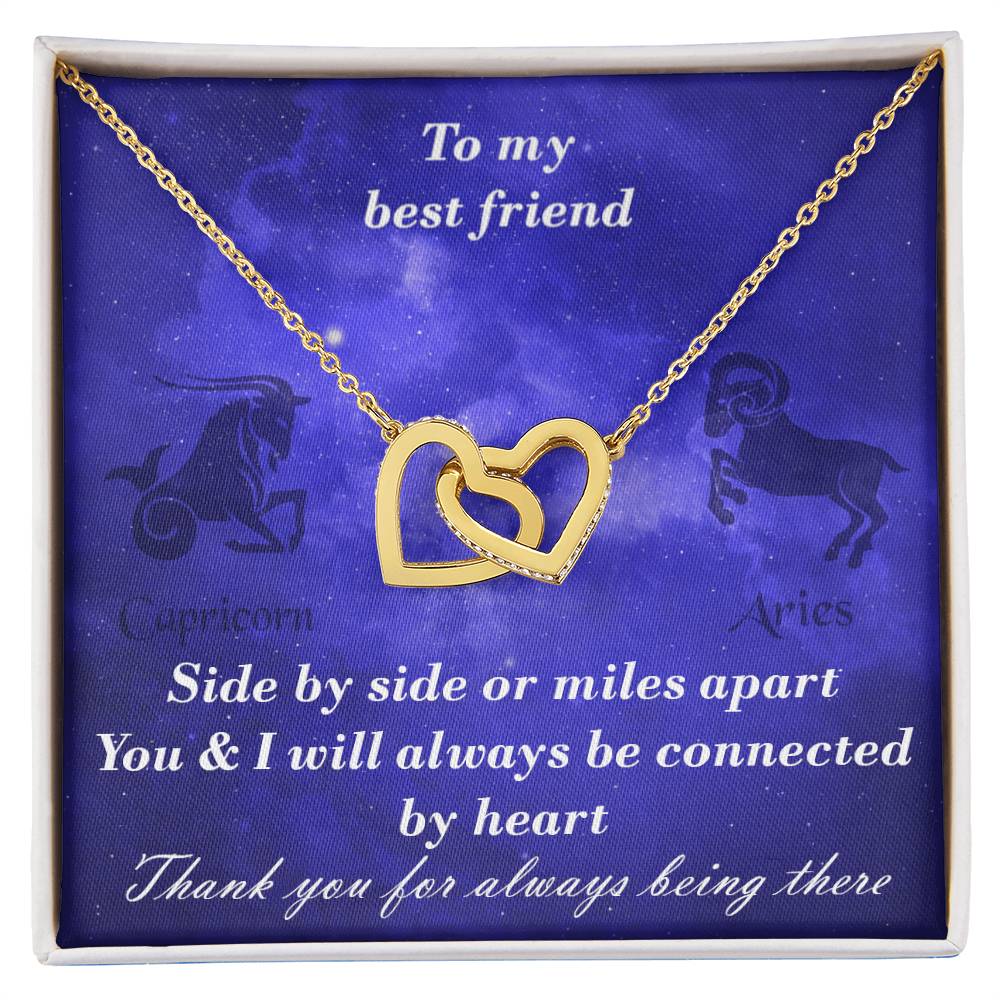 Capricorn To Aries Best Friend Interlocked Hearts Necklace Interlocking Hearts Necklace