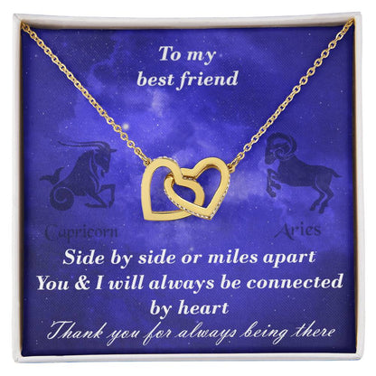 Capricorn To Aries Best Friend Interlocked Hearts Necklace Interlocking Hearts Necklace