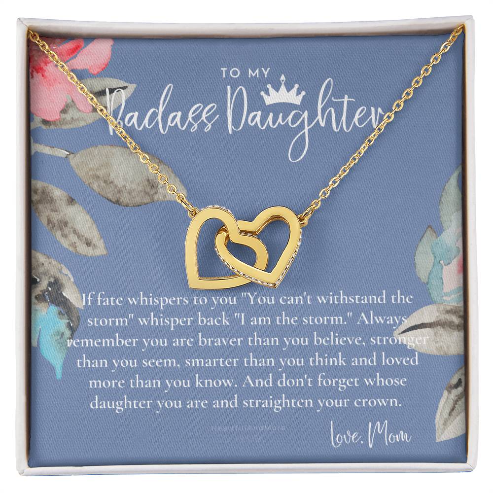 Daughter Gift From Mom Heart Necklace Daughter Gift Interlocking Necklace To Daughter Daughter Graduation Birthday Gift Necklace Interlocking Hearts Necklace