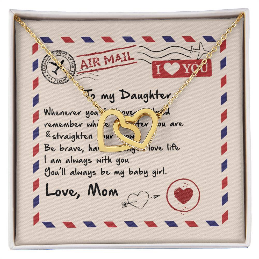 Gift For Daughter - Always Be My Baby Girl - The Interlocking Heart Necklace Interlocking Hearts Necklace