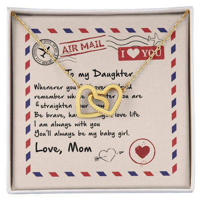 Gift For Daughter - Always Be My Baby Girl - The Interlocking Heart Necklace Interlocking Hearts Necklace