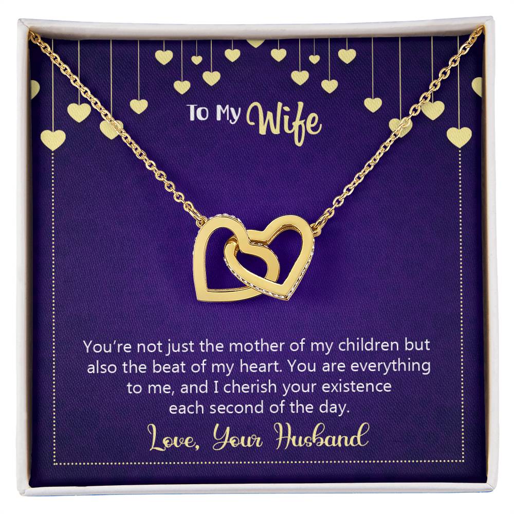 To My Wife Necklace Interlocking Hearts Necklace