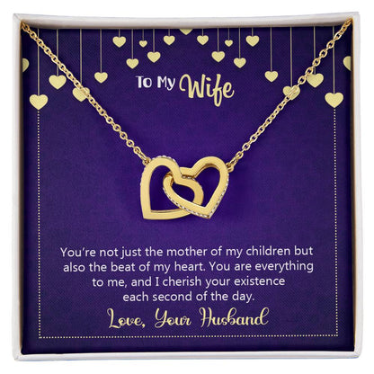 To My Wife Necklace Interlocking Hearts Necklace