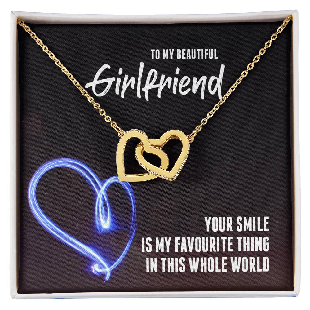 Your Smile Is My Favourite Thing In This Whole Word - Interlocking Hearts Interlocking Hearts Necklace