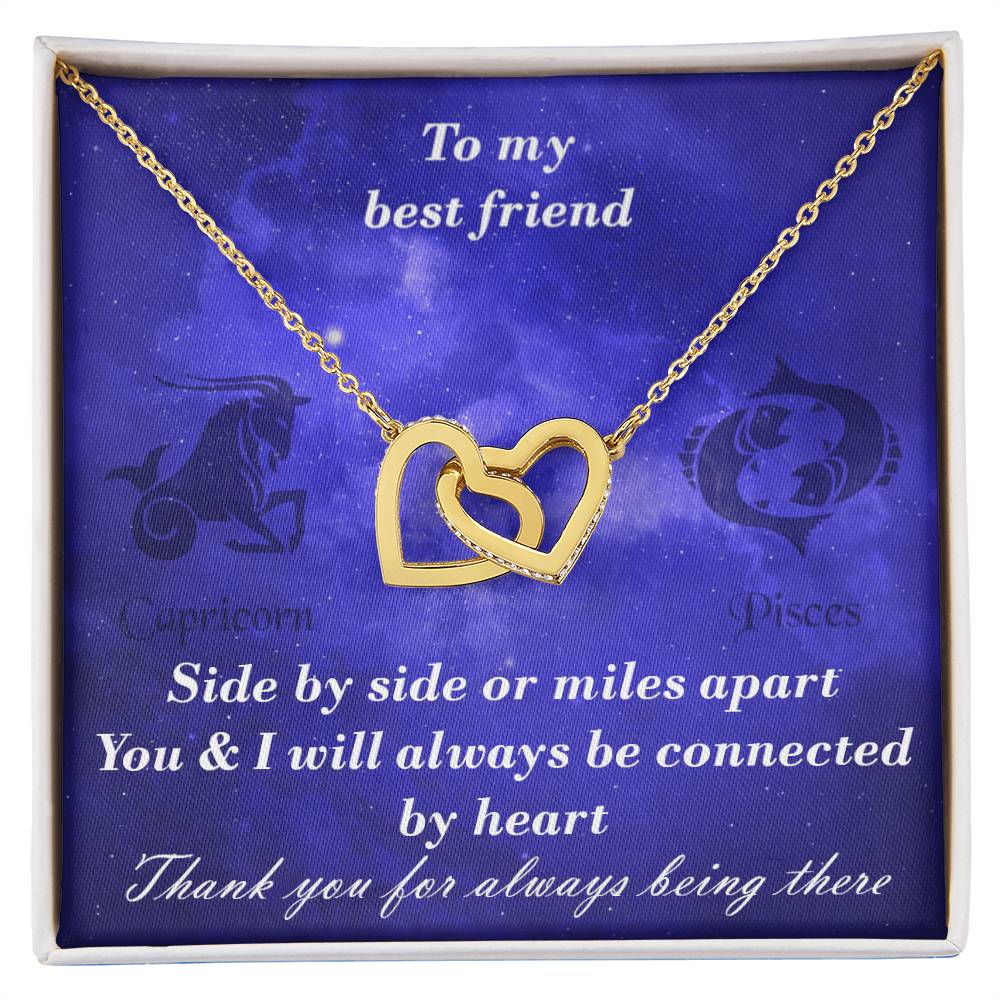 Capricorn To Pisces Best Friend Interlocked Hearts Necklace Interlocking Hearts Necklace