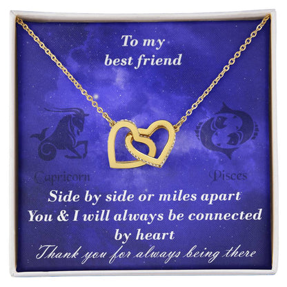Capricorn To Pisces Best Friend Interlocked Hearts Necklace Interlocking Hearts Necklace