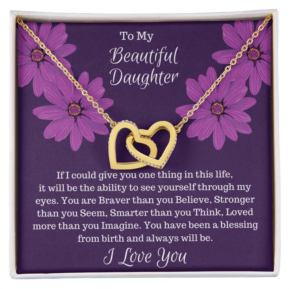 Gift For Daughter - If I Could Give You One Thing. Interlocked Hearts Interlocking Hearts Necklace