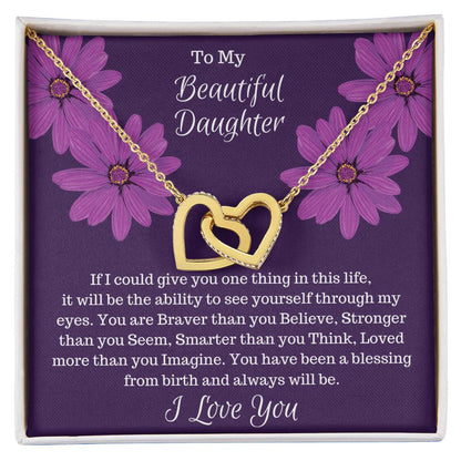 Gift For Daughter - If I Could Give You One Thing. Interlocked Hearts Interlocking Hearts Necklace