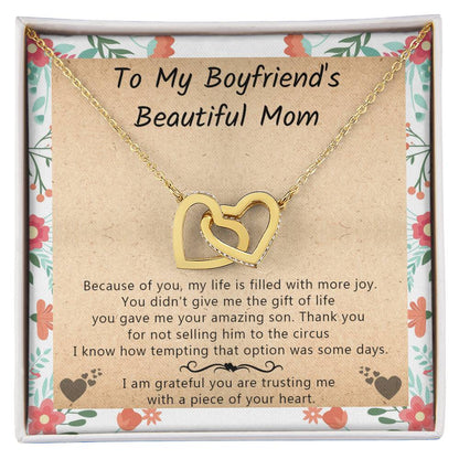 Gift For Boyfriend'S Mom - My Life Is Filled With More Joy - Interlocking Interlocking Hearts Necklace