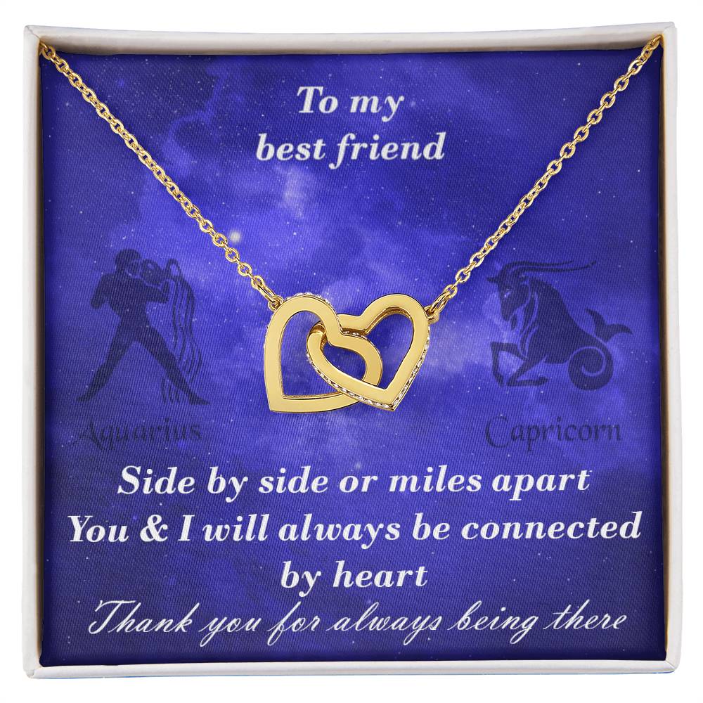 Aquarius To Capricorn Best Friend Interlocked Hearts Necklace Interlocking Hearts Necklace