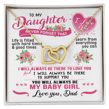 Daughter Dad Interlocking Hearts Necklace